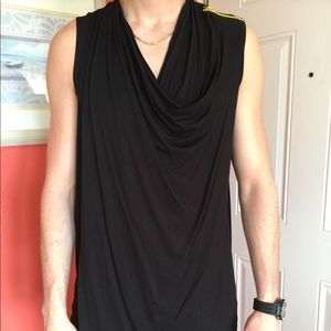 Designer SOVAGE unique men's top with gold zipper.